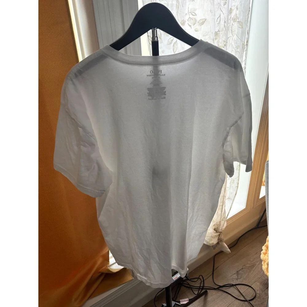 Polo Ralph Lauren Mens White Classic Fit Crewneck T-Shirt XL Navy Pony Logo